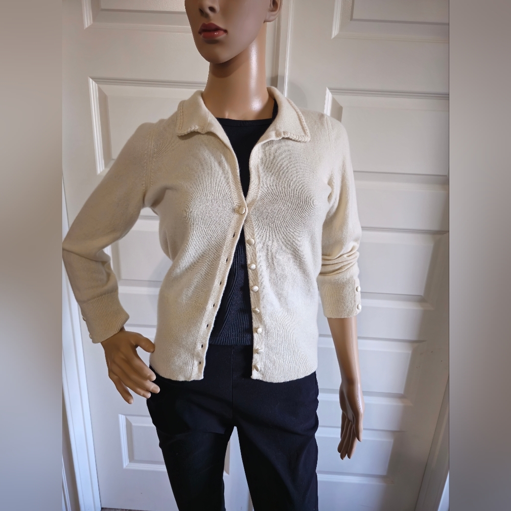 Margaret O'Leary 100% Cashmere Cardigan Size M - Picture 3 of 8